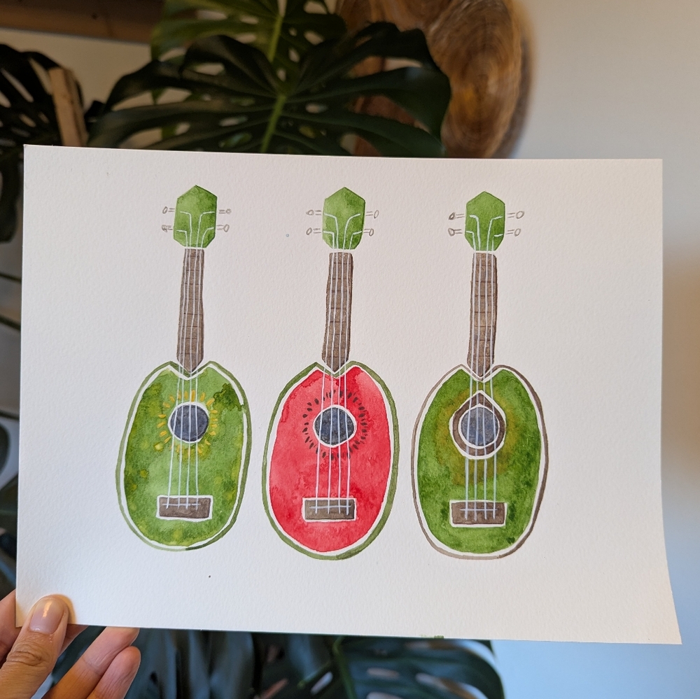 Colorful Ukulele Art Print